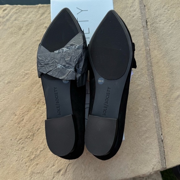 Sole Society SO-Kamber Black Suede Flats with Ruffle Detail size 9 - Picture 12 of 13